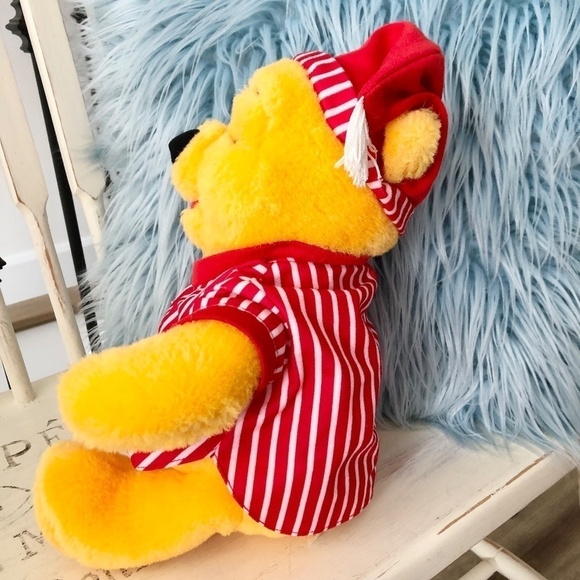 Disney, Winnie the Pooh, Vintage 1998, Stuffed Pooh Bear Wearing Pyjamas, Plush - Picture 2 of 14